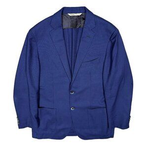 Maurizio Baldassari Blazer Unstructured Wool Sport Coat Blue Lightweight 38R
